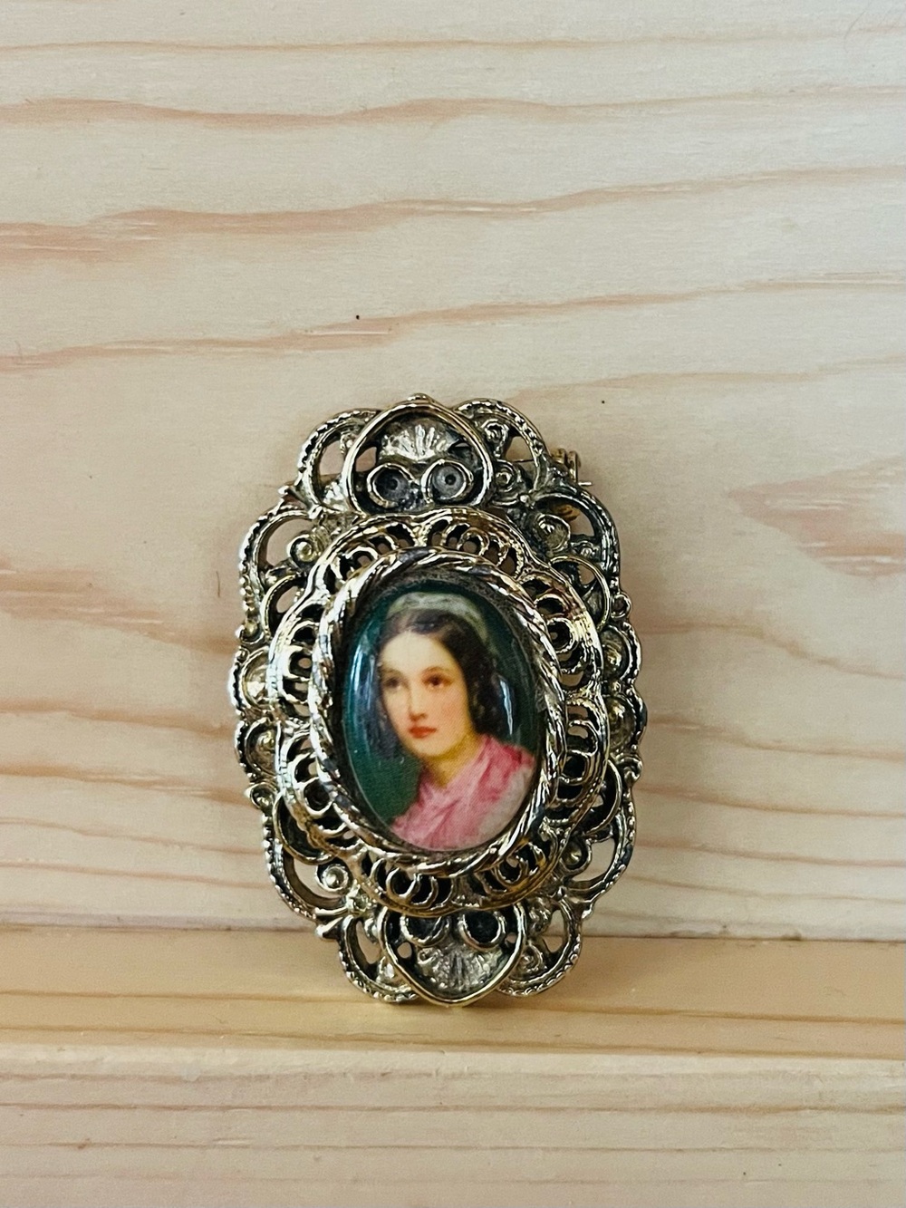 Vintage Victorian Style Filigree Brooch 1960s